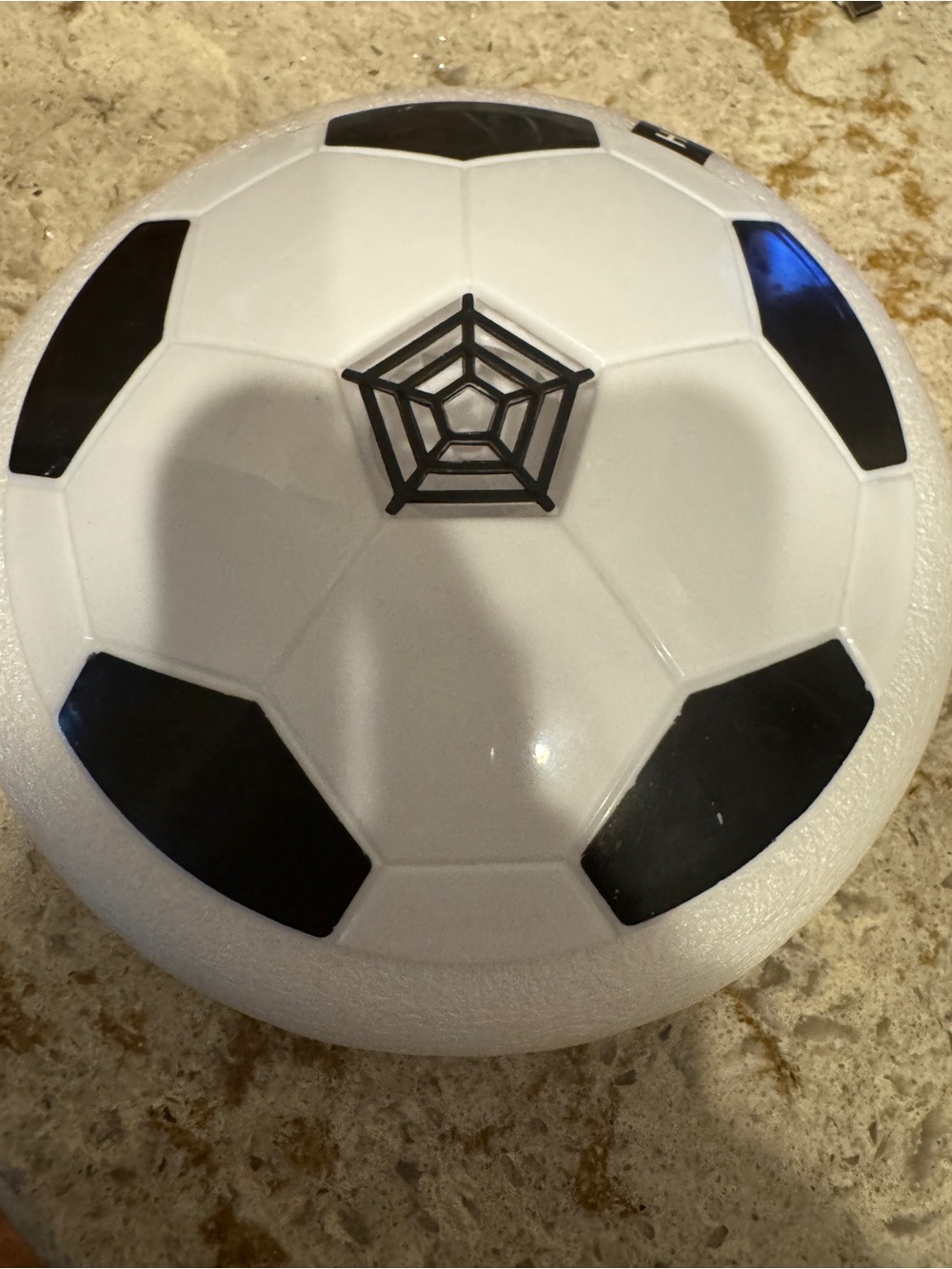 Black & White Soccer-Style Hover Disc